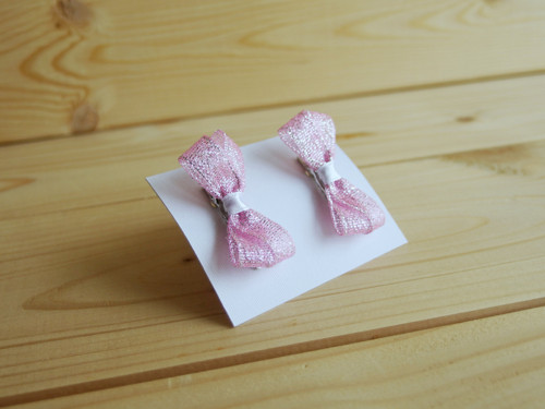 Mini sponky 2ks - třpitivé růžové — foto 2