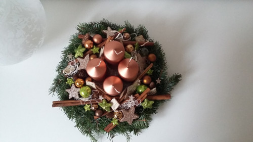 Adventní věnec.. měděný — foto 2