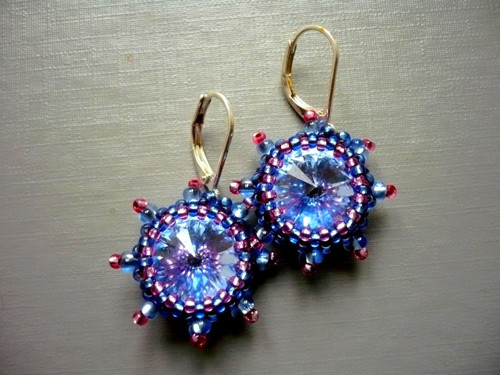Modrorůžové miny - swarovski — foto 3