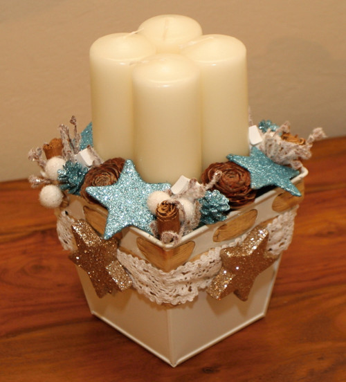 Adventní svícen ve světle modré — foto 3