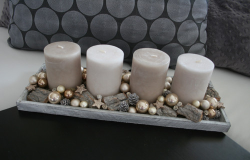 Adventní svícen béžový — foto 3