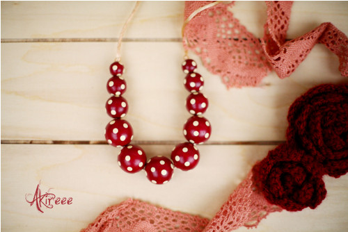 Red Vintage - Malované korále — foto 3
