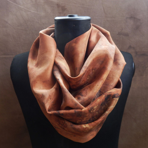 Hedvábný šál S13 - eco print — foto 2