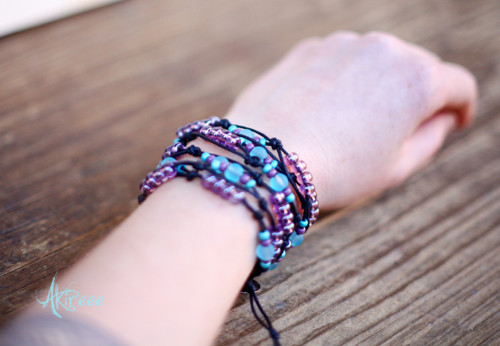 Purple Boho - náramek 2v1 — foto 2