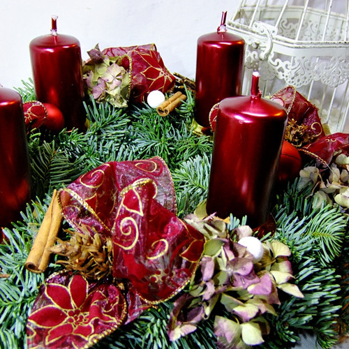 Adventní věnec - Hortenziový — foto 3