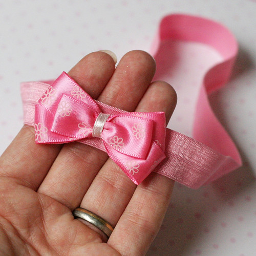 Čelenka pro newborn - růžová kytičková — foto 2