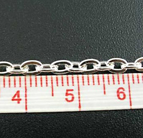 Řetízek plochý/ stříbro/ 3x4mm — foto 3