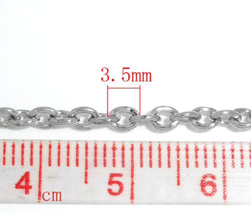 Řetízek/ platina/ 2,5x3,5mm — foto 3