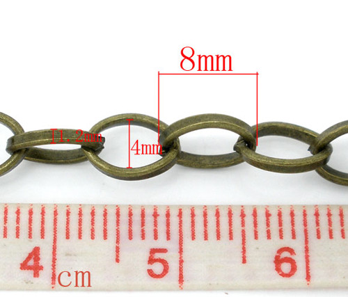 Řetízek/ ant.bronz/ 6x8mm — foto 3