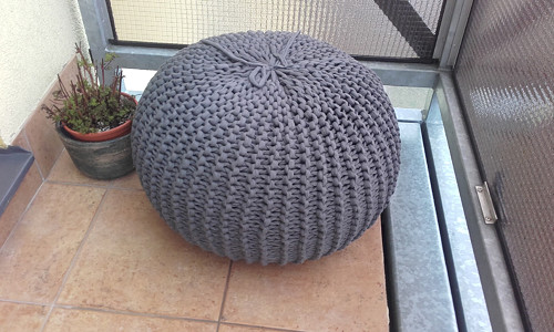 Puff velký šedohnědý /průměr 57cm, výška 32cm/ — foto 5
