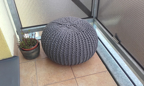 Puff velký šedohnědý /průměr 57cm, výška 32cm/ — foto 6