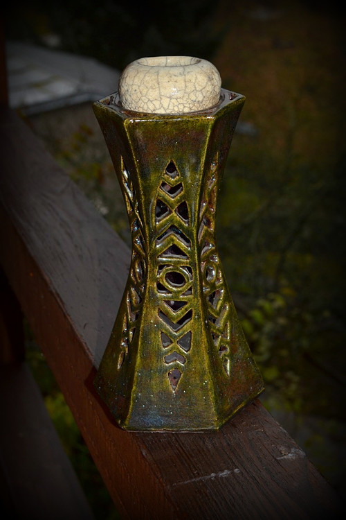Zelená raku aromalampa velká — foto 4