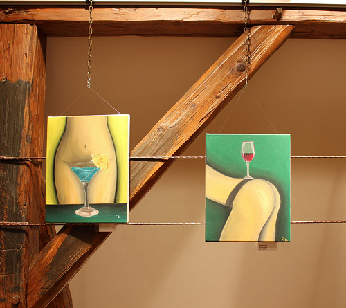 SOUBOR 2 OBRAZŮ "Drink", "Víno" olejomalba — foto 3