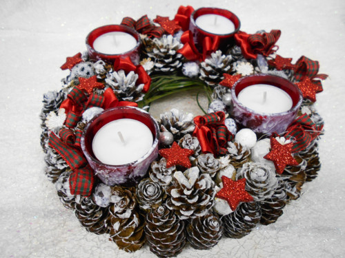 Adventní zasněžený věneček — foto 2