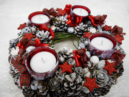Adventní zasněžený věneček — foto 3