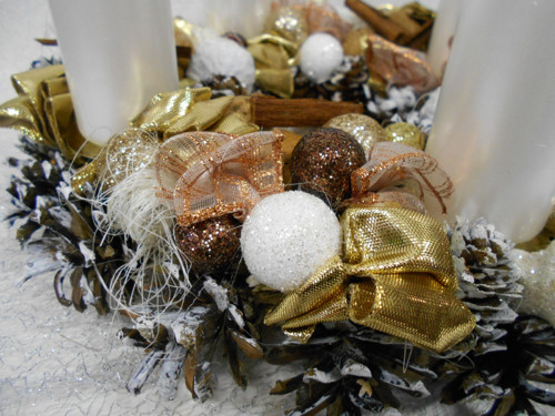 Adventní věneček – zlato - bronzový — foto 5
