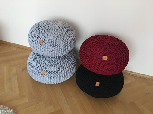 Háčkovaný puf - černý — foto 5