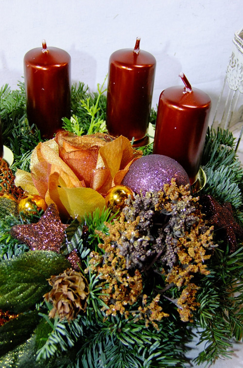 Adventní věnec - Měděné Vánoce — foto 2