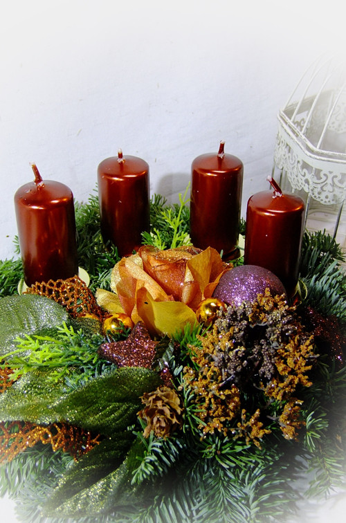 Adventní věnec - Měděné Vánoce — foto 3