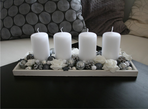 Adventní svícen bílošedý — foto 4