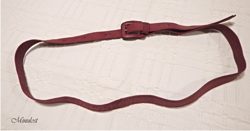 Dámský kožený pásek bordó — foto 3
