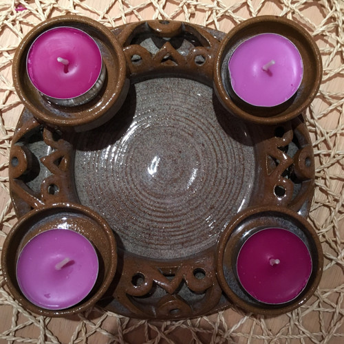 Adventní svícen s miskou - chocolate — foto 2