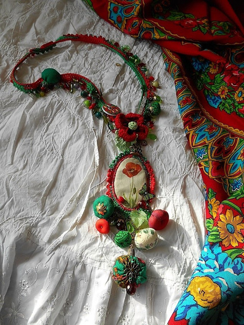 Náhrdelník Gypsy 7 Vlčí máky — foto 3