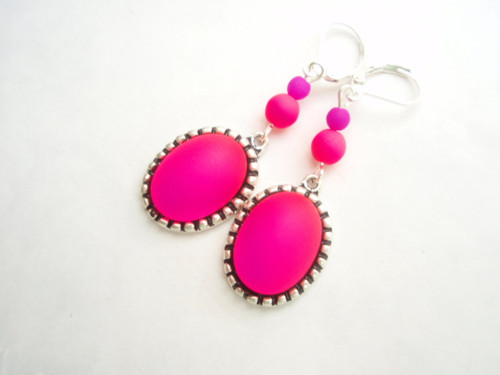 Pink, postříbřené - náušnice — foto 3