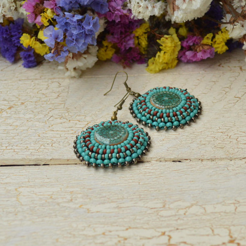 Pottery earrings n.30 - vyšívané náušnice — foto 2