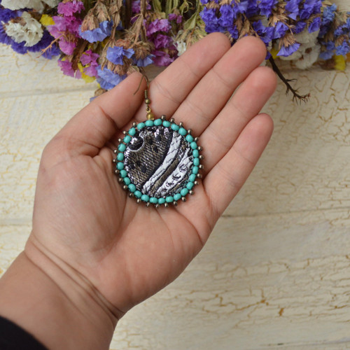 Pottery earrings n.30 - vyšívané náušnice — foto 4