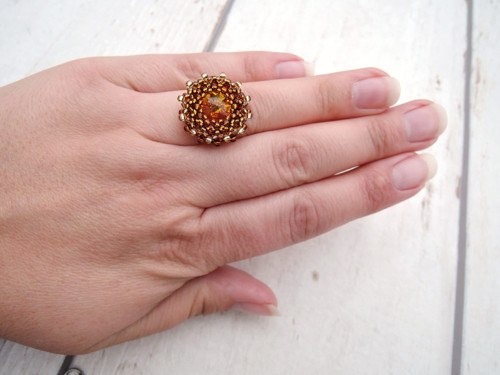 Swarovski prsten "Jantarový" - dámský! — foto 3