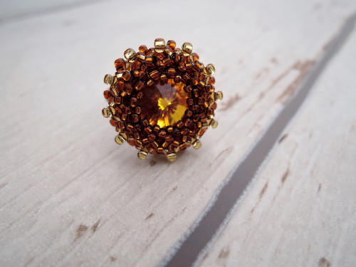 Swarovski prsten "Jantarový" - dámský! — foto 4