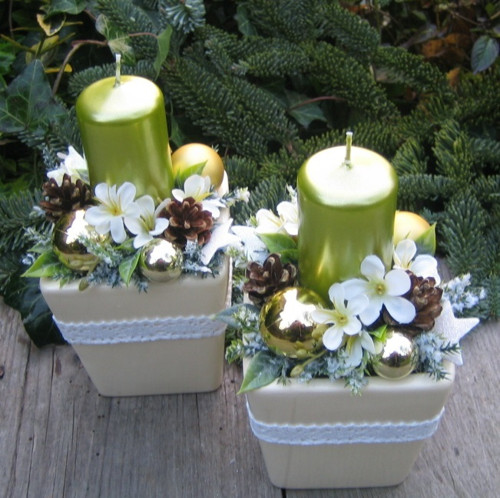 Adventní svícen s krajkou — foto 3