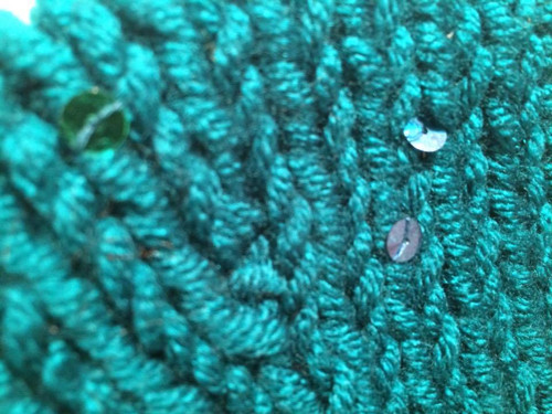 Pletená čelenka turquoise — foto 2