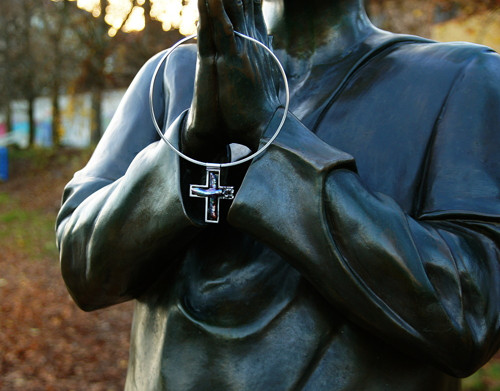 Nerezový náhrdelník ...." Pearly cross" — foto 6