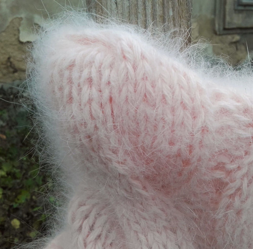 Angorou pletený růžový — foto 3