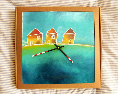 Keramické hodiny 33x33cm - Pláž — foto 2