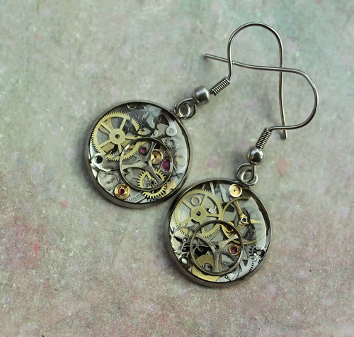Steampunkové náušnice /nerez/ — foto 2