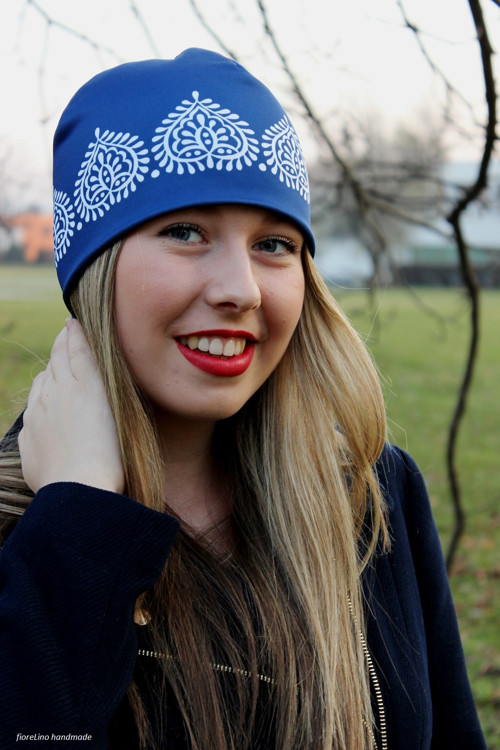 Modrotisková FOLK-LOVE čepice — foto 2