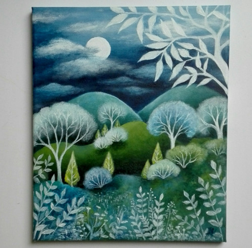 Modré snění (25x30cm) — foto 2