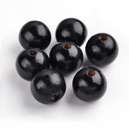 Dřevěné korálky pr.30mm (4ks) - Black — foto 2