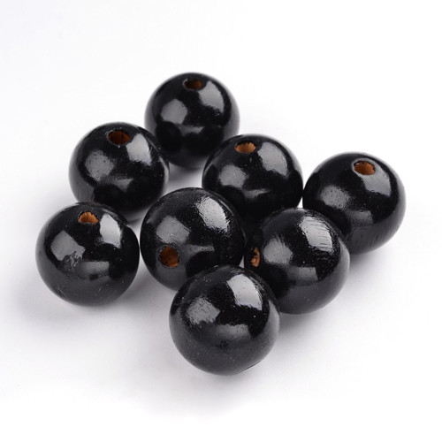 Dřevěné korálky pr.25mm (4ks) - Black — foto 2