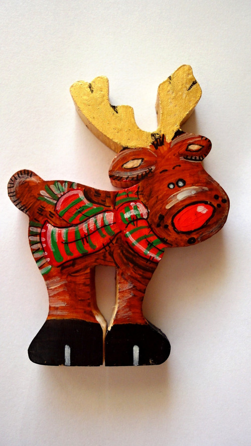Dřevěná dekorace sob - SOB RUDOLF — foto 2