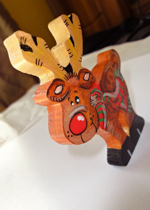 Dřevěná dekorace sob - SOB RUDOLF — foto 3