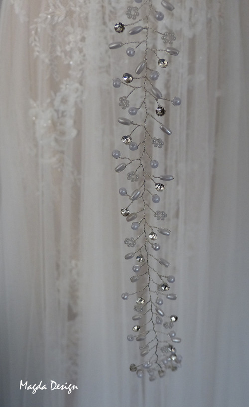 Svatební tiara/čelenka Rebeka — foto 3