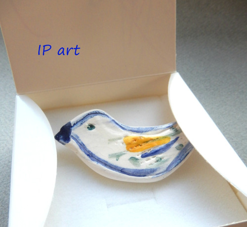 Porcelánový ptáček - brož — foto 2