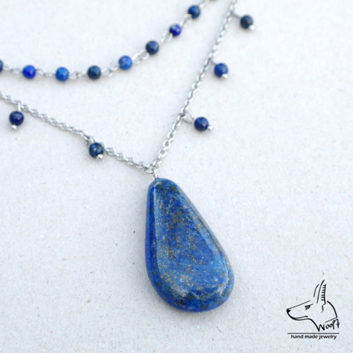 Lazhvard (lapis lazuli) - modrý náhrdelník — foto 2
