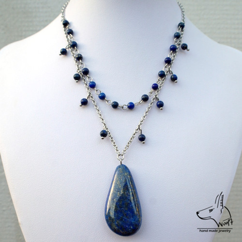 Lazhvard (lapis lazuli) - modrý náhrdelník — foto 5