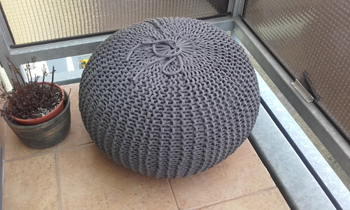 Puff velký "taupe" /průměr 56cm, výška 32cm/ — foto 3