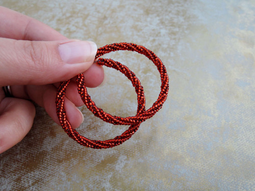 Náušnice Simply circles "Red" - "XL" — foto 2